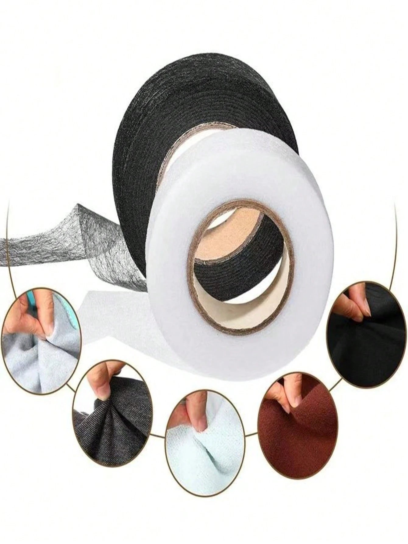 1 Roll 66 Yards Fusible Bias Tape, Double-Sided Adhesive, Strong Adhesive Washable, Hot Melt Tape With Double-Sided Backing, Seamless Edging Tape, Suitable For Altering Clothes, Pants, Jeans, Curtains