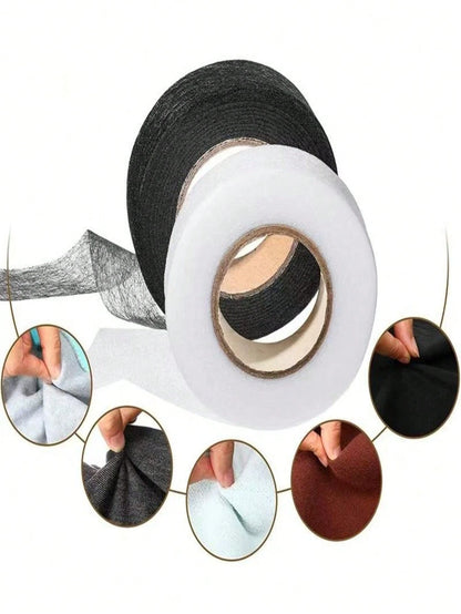 1 Roll 66 Yards Fusible Bias Tape, Double-Sided Adhesive, Strong Adhesive Washable, Hot Melt Tape With Double-Sided Backing, Seamless Edging Tape, Suitable For Altering Clothes, Pants, Jeans, Curtains