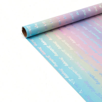 1 Roll Of Shiny Gradient Color Gift Wrapping Paper,With Shimmering Sequins,Suitable For Baby Shower Party,Gender Revealed,Children' Birthday Party