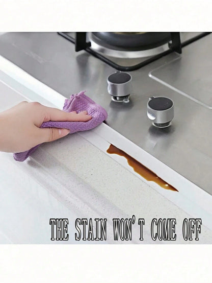 1 Roll PVC Waterproof Sealing Strip, Self-Adhesive Anti-Crack Caulk For Sink, Stove, Floor Corners, Bathroom, Toilet And Bathtub, Mold And Moisture Proof, Offers Neat Sealing Effect