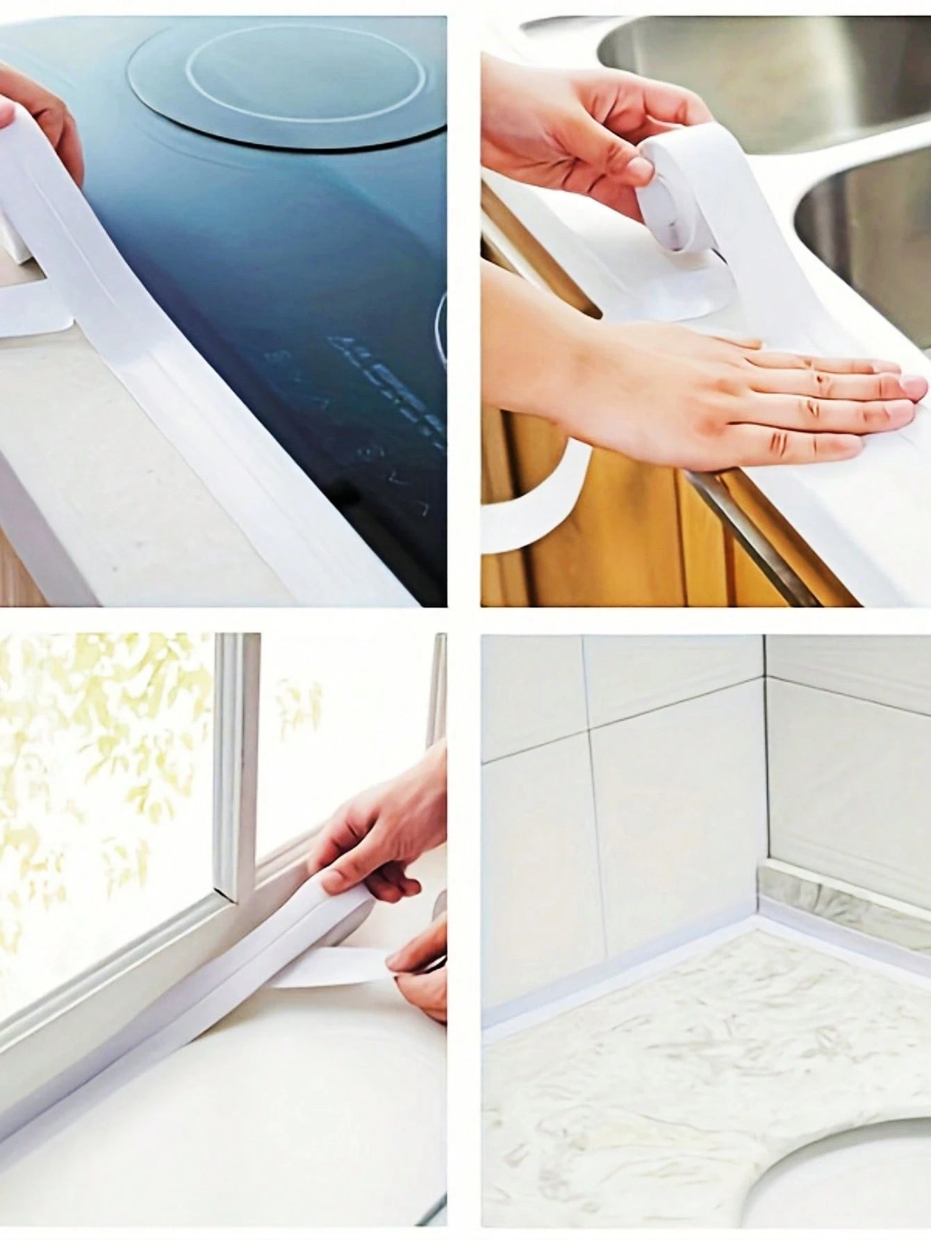 1 Roll PVC Waterproof Sealing Strip, Self-Adhesive Anti-Crack Caulk For Sink, Stove, Floor Corners, Bathroom, Toilet And Bathtub, Mold And Moisture Proof, Offers Neat Sealing Effect