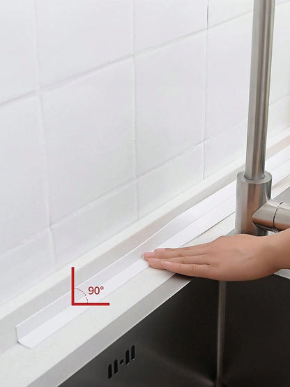 1 Roll PVC Waterproof Sealing Strip, Self-Adhesive Anti-Crack Caulk For Sink, Stove, Floor Corners, Bathroom, Toilet And Bathtub, Mold And Moisture Proof, Offers Neat Sealing Effect