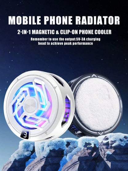 1 Set/2 Sets Phone Cooler, 2-In-1 Magnetic And Clip-On Phone Cooling Fan, Using Semiconductor Cooling Technology, 3 Working Modes, RGB Lighting Effect, USB-C Interface Gaming Phone Cooler, Suitable Fo