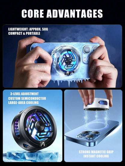 1 Set/2 Sets Phone Cooler, 2-In-1 Magnetic And Clip-On Phone Cooling Fan, Using Semiconductor Cooling Technology, 3 Working Modes, RGB Lighting Effect, USB-C Interface Gaming Phone Cooler, Suitable Fo