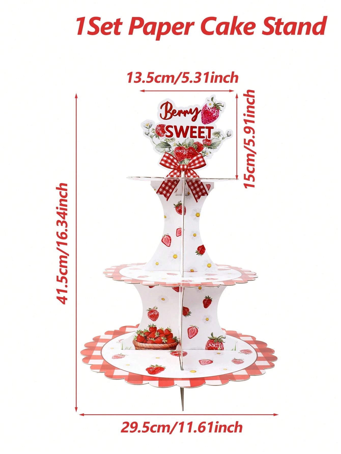 1 Set 3-Tier Strawberry Cupcake Stand, Cupcake Display Rack, Baby Shower Party Cupcake Tower, Birthday Party Tabletop Centerpiece, Birthday Dessert Cupcake Tier, Baby Shower Decor, 1st Birthday Decora