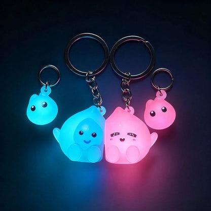 1 Set 4pcs/Pack Little Fireman Glow-In-The-Dark Magnetic Keychain Bag Charm, Cute 3D Exquisite High-End Women's Couple Accessory