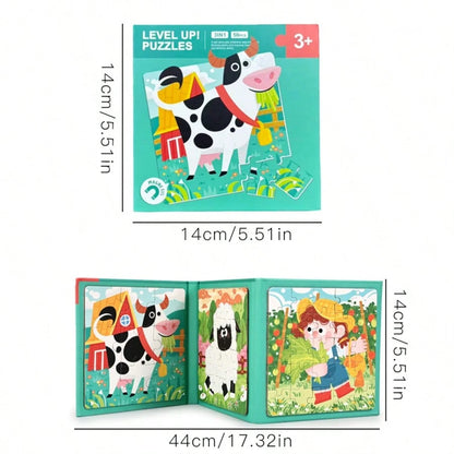 1 Set (50 Pieces) Magnetic Paper Puzzle – 3-In-1 Magnetic Puzzle Book. Educational Toy For Cognitive Development And Preschool Learning; Ideal Gift For Children Aged 3+. Perfect For Travel And On-The