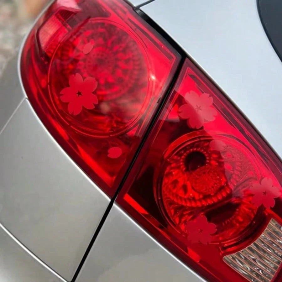 1 Set Assorted Cherry Blossom Pattern Car Stickers, Vinyl Waterproof & UV Resistant, Suitable For Car Headlights, Tail Lights, Rear Lights, JDM Exterior Accessories, DIY Car Lights, Body, Rear Glass S