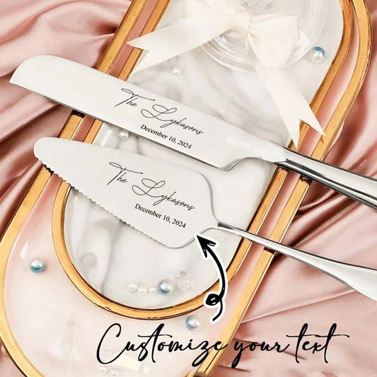 1 Set Customized Cake Knife And Fork Wedding Cake Cutting Sets, Creative Cake Knife And Fork