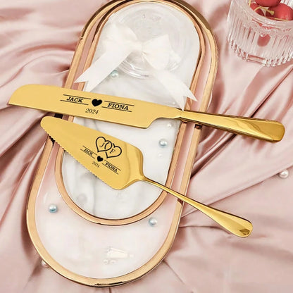 1 Set Customized Cake Knife And Fork Wedding Cake Cutting Sets, Creative Cake Knife And Fork