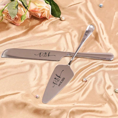 1 Set Customized Cake Knife And Fork Wedding Cake Cutting Sets, Creative Cake Knife And Fork