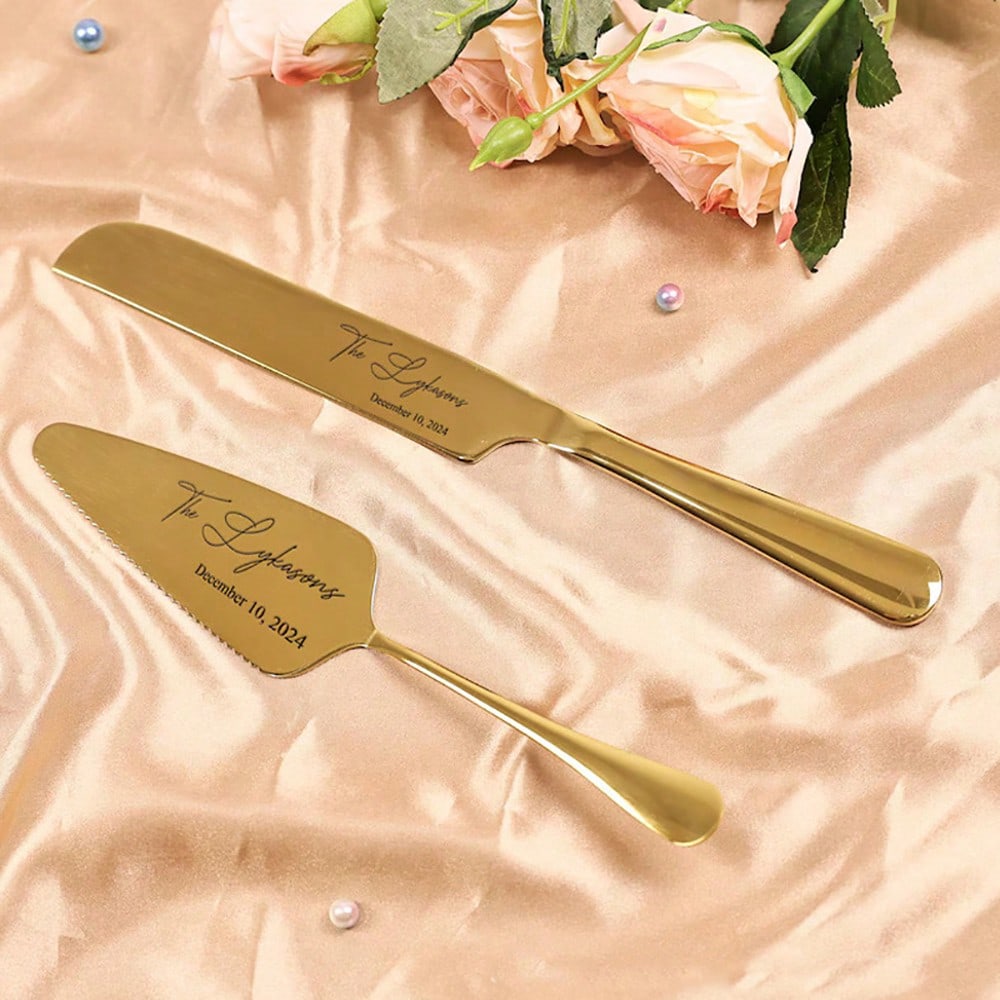 1 Set Customized Cake Knife And Fork Wedding Cake Cutting Sets, Creative Cake Knife And Fork