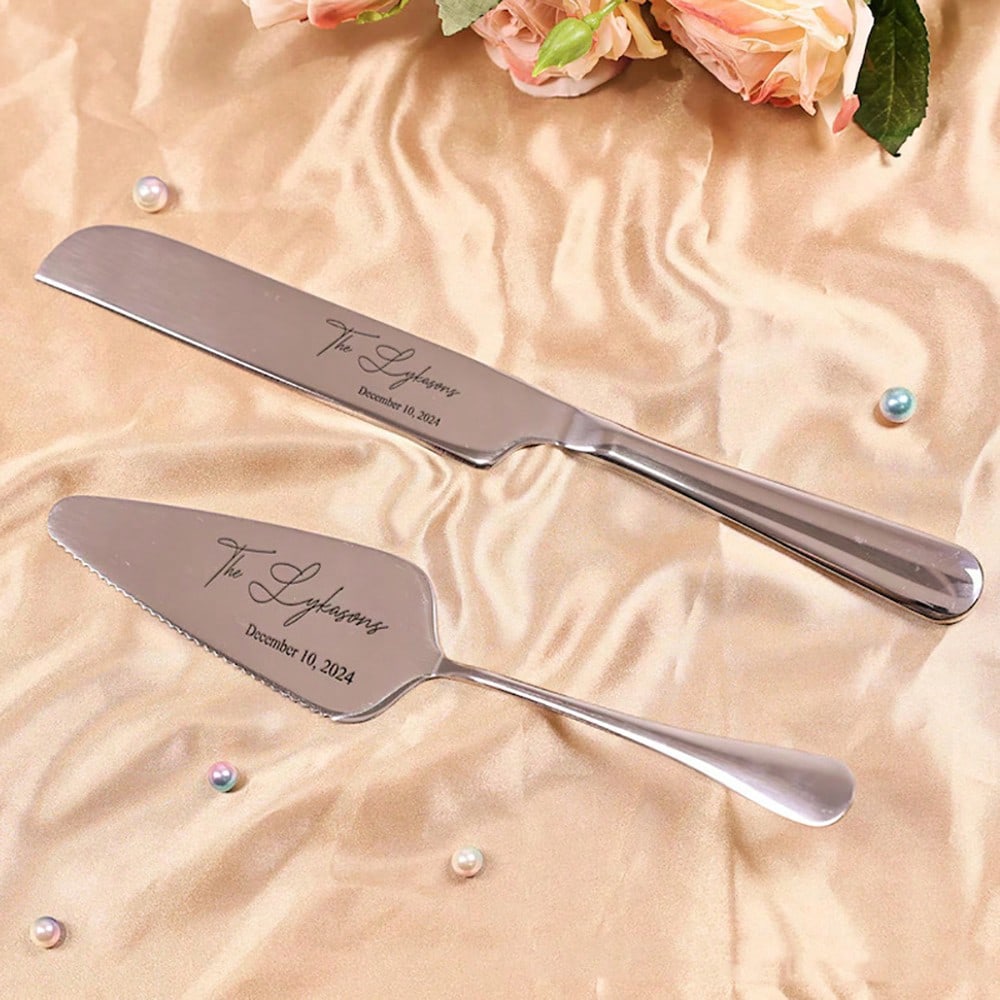 1 Set Customized Cake Knife And Fork Wedding Cake Cutting Sets, Creative Cake Knife And Fork