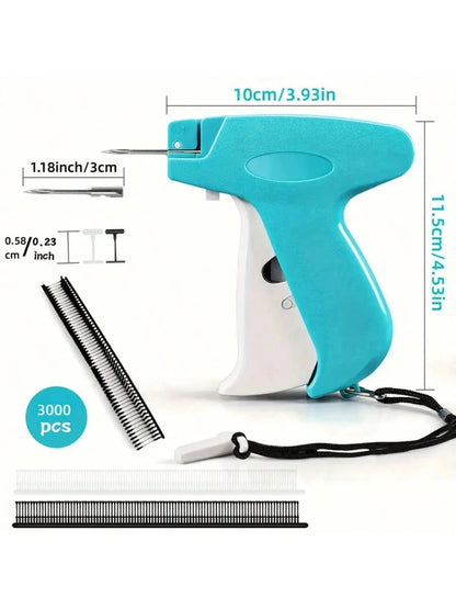 1 Set Instant Fix Micro Stitch Gun- 3000pcs Plastic Needles Portable Clothing Repair Tool For Quick Hemming, Quilt Folding, Labeling And Various Clothing Repair Work