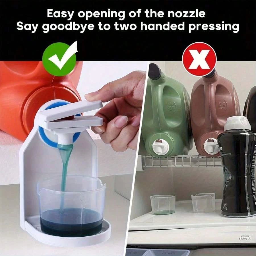 1 Set Laundry Detergent Dispenser Cup Holder, Equipped With Upgraded Nozzle And Easy-To-Use Switch For Hassle-Free And Tidy Detergent Dispensing