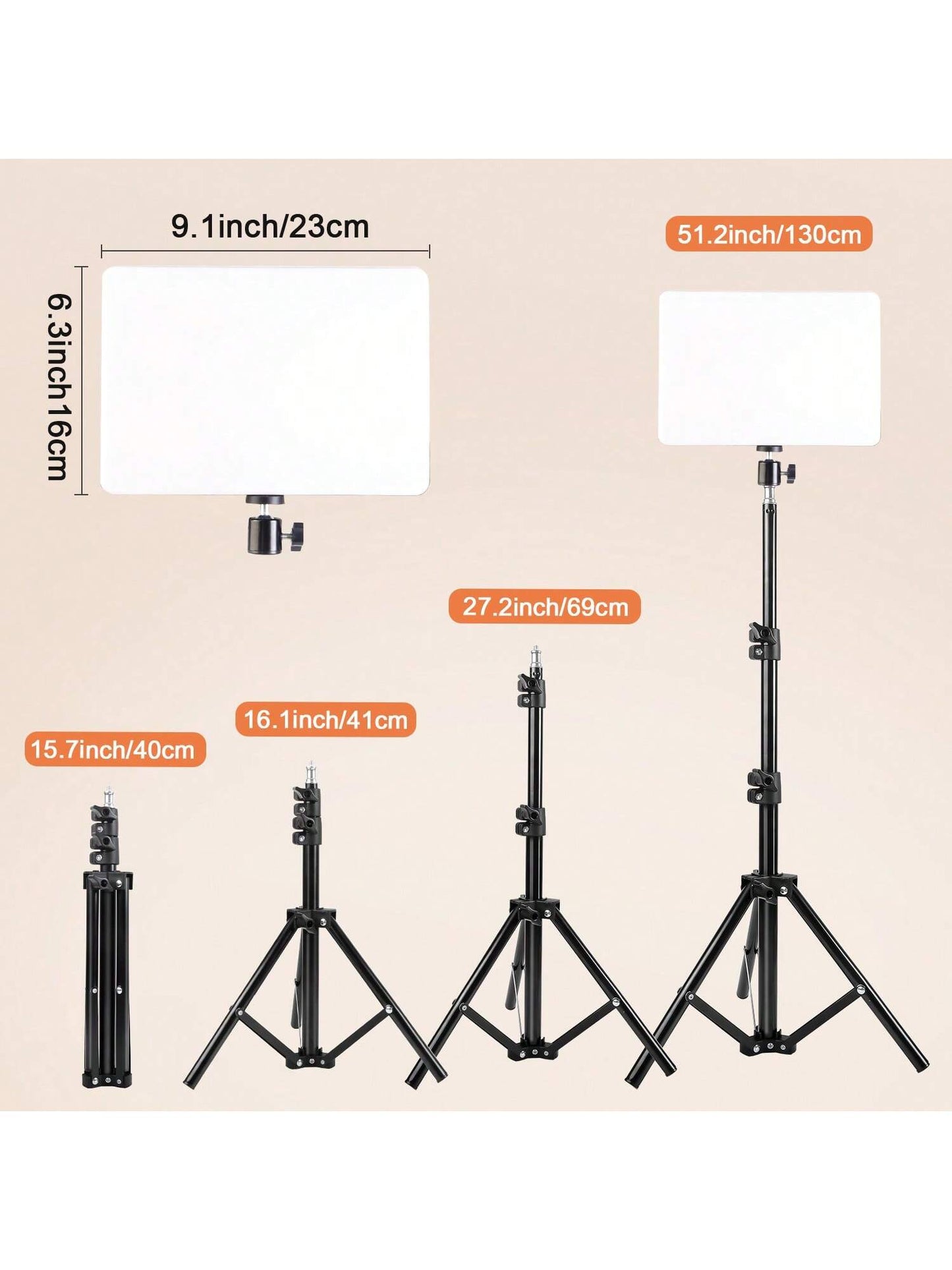 1 Set Of 10 Inch Square Fill Light, Professional Lighting Equipment For Live Streaming And Food Photography- USB Powered, Soft Emitting, Square Fill Light LED Light With 110cm Tripod, Used For Photo