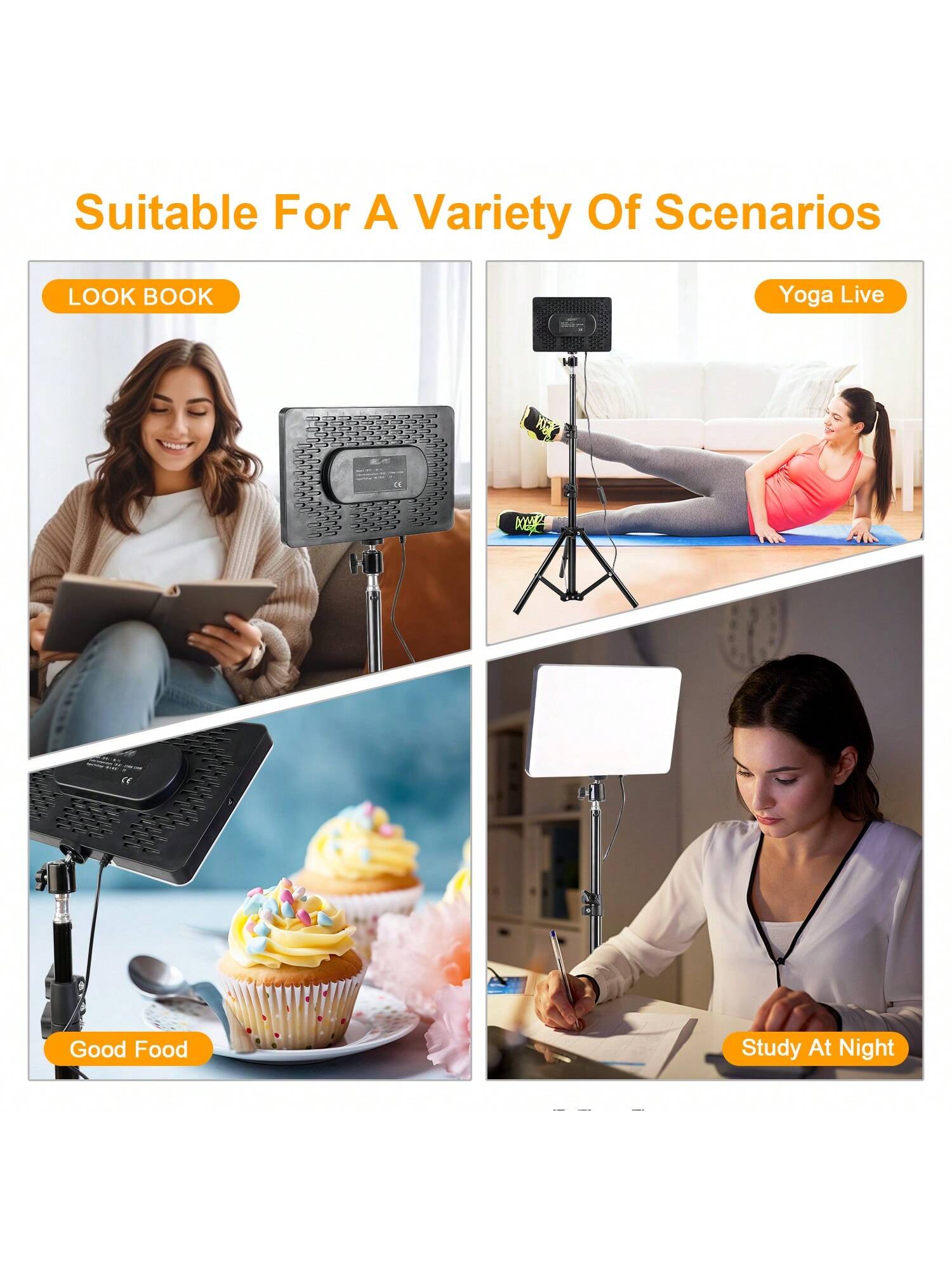 1 Set Of 10 Inch Square Fill Light, Professional Lighting Equipment For Live Streaming And Food Photography- USB Powered, Soft Emitting, Square Fill Light LED Light With 110cm Tripod, Used For Photo