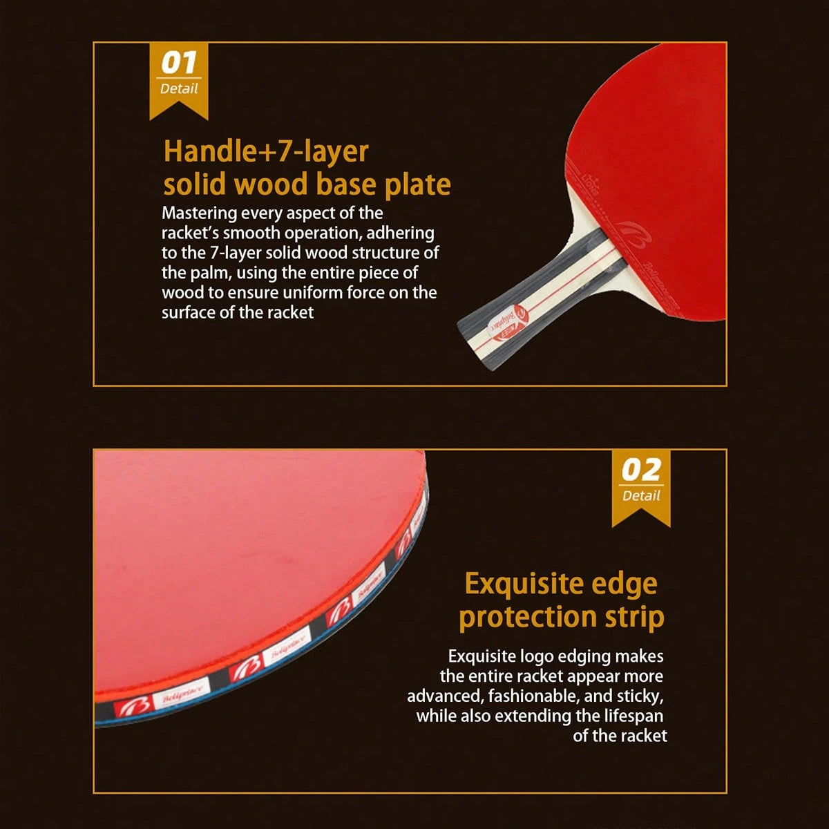 1 Set Ping Pong Paddle Set For Beginners And Advanced Players-2 Premium Quality Rackets And 3 Balls- Ideal For Professional Tournament Play (Blue Spong And Orange Sponge Is Shipped Randomly)