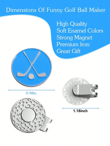 1 To 3 Magnetic Hat Clips. Golf Accessories. Decorated With Wear-Resistant Zinc Alloy. Suitable For Golfers. Color: Light Blue-Green.