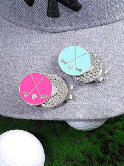 1 To 3 Magnetic Hat Clips. Golf Accessories. Decorated With Wear-Resistant Zinc Alloy. Suitable For Golfers. Color: Light Blue-Green.