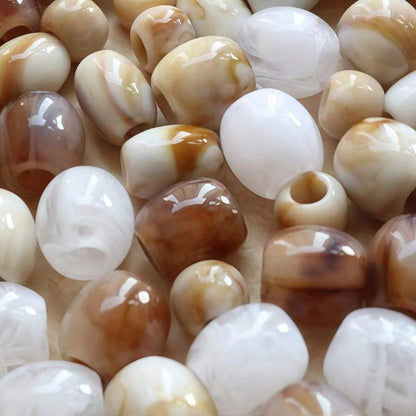 10/36/66/88/100/120/160Pcs Ink Wash Tie Dye Large Hole Barrel Beads Straight Loose Beads DIY Handmade Bracelet Necklace Spacer Beads Accessories Vintage Earth Tone Glossy Beading Materials Random Styl