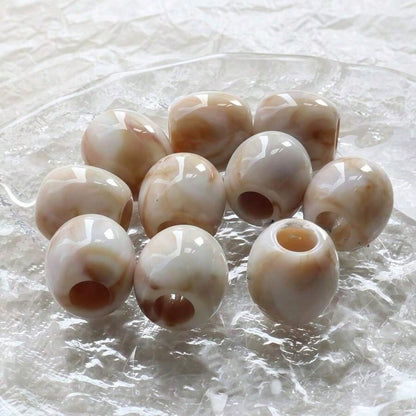 10/36/66/88/100/120/160Pcs Ink Wash Tie Dye Large Hole Barrel Beads Straight Loose Beads DIY Handmade Bracelet Necklace Spacer Beads Accessories Vintage Earth Tone Glossy Beading Materials Random Styl