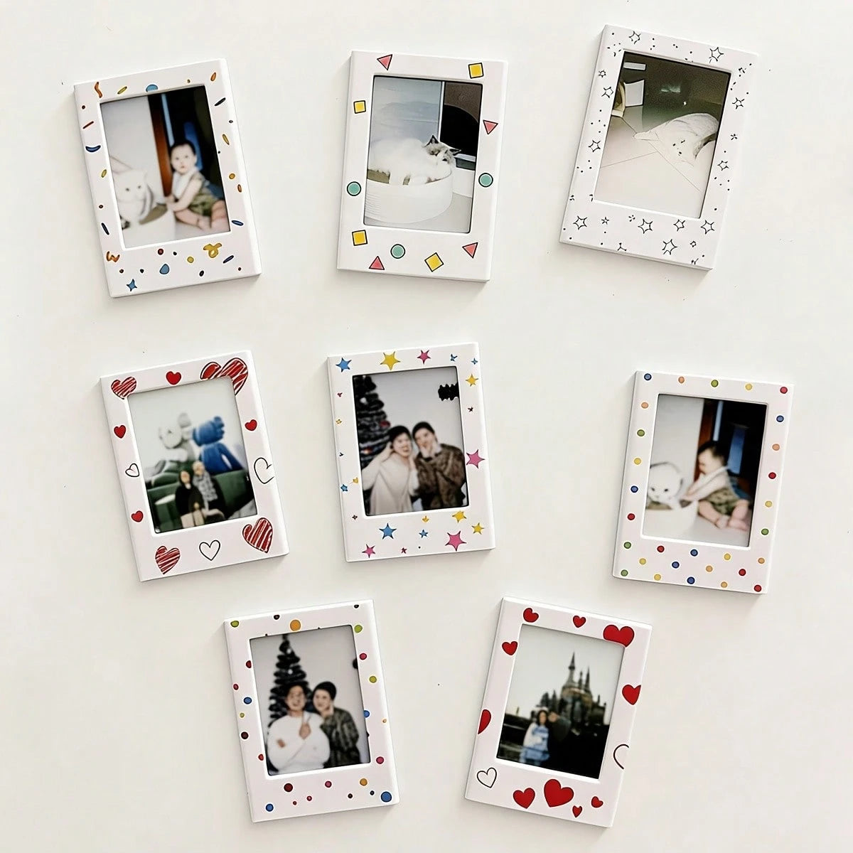 10/5/2 Packs 3 Inch Magnetic Photo Frames, Mini Fridge Magnet Picture Frame, Desktop Tabletop Display, Father's Day Gift Summer Home Decor European Travel Memory Rustic Boho Keepsake