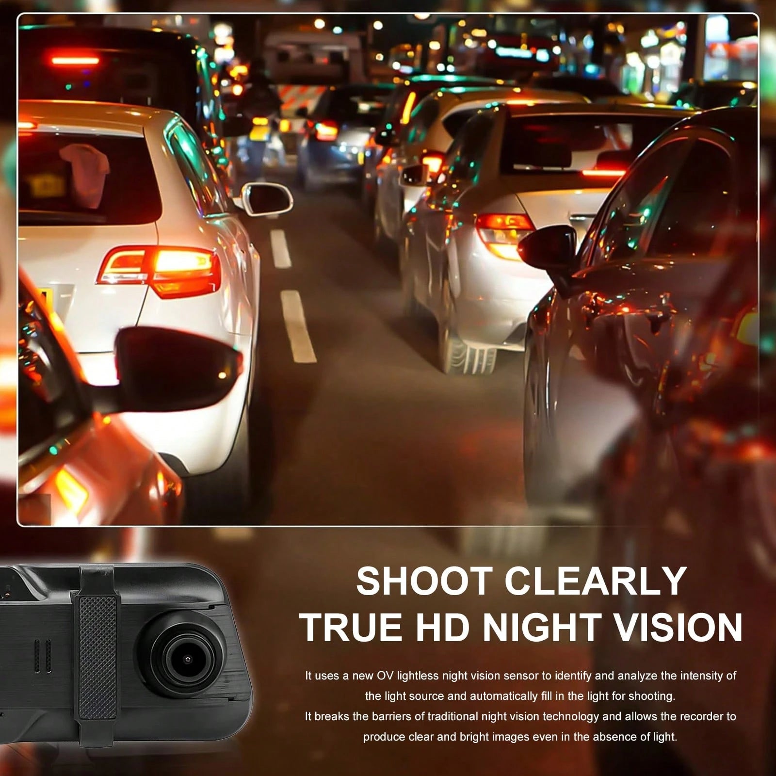 10 Inch IPS Touch Mirror Dash Cam Dual 1080P Front Rear 140° Wide Angle Waterproof Backup Cam G-Sensor Loop Recording Parking Guide Supports 64GB TF Card For All Vehicles Viral Driving Recorder Gift F