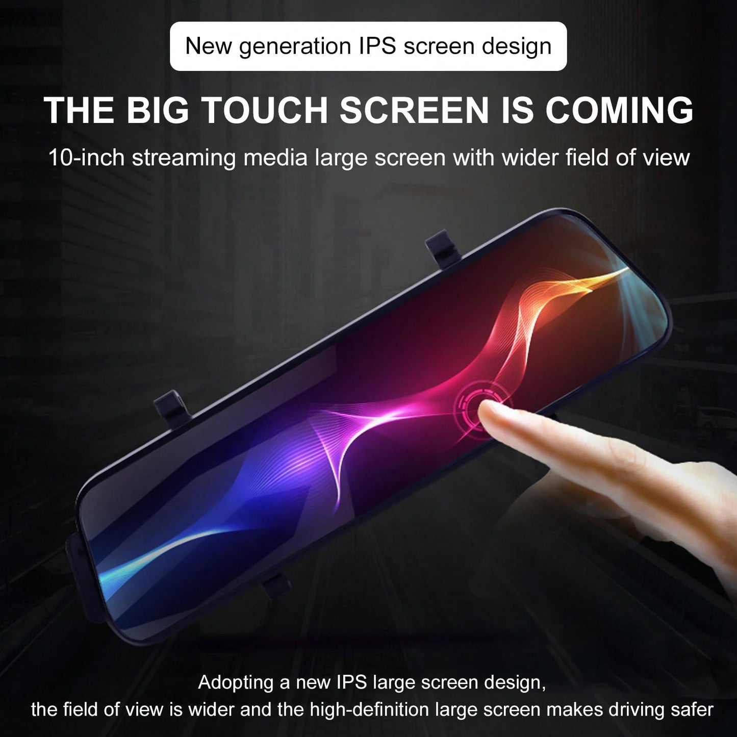 10 Inch IPS Touch Mirror Dash Cam Dual 1080P Front Rear 140° Wide Angle Waterproof Backup Cam G-Sensor Loop Recording Parking Guide Supports 64GB TF Card For All Vehicles Viral Driving Recorder Gift F