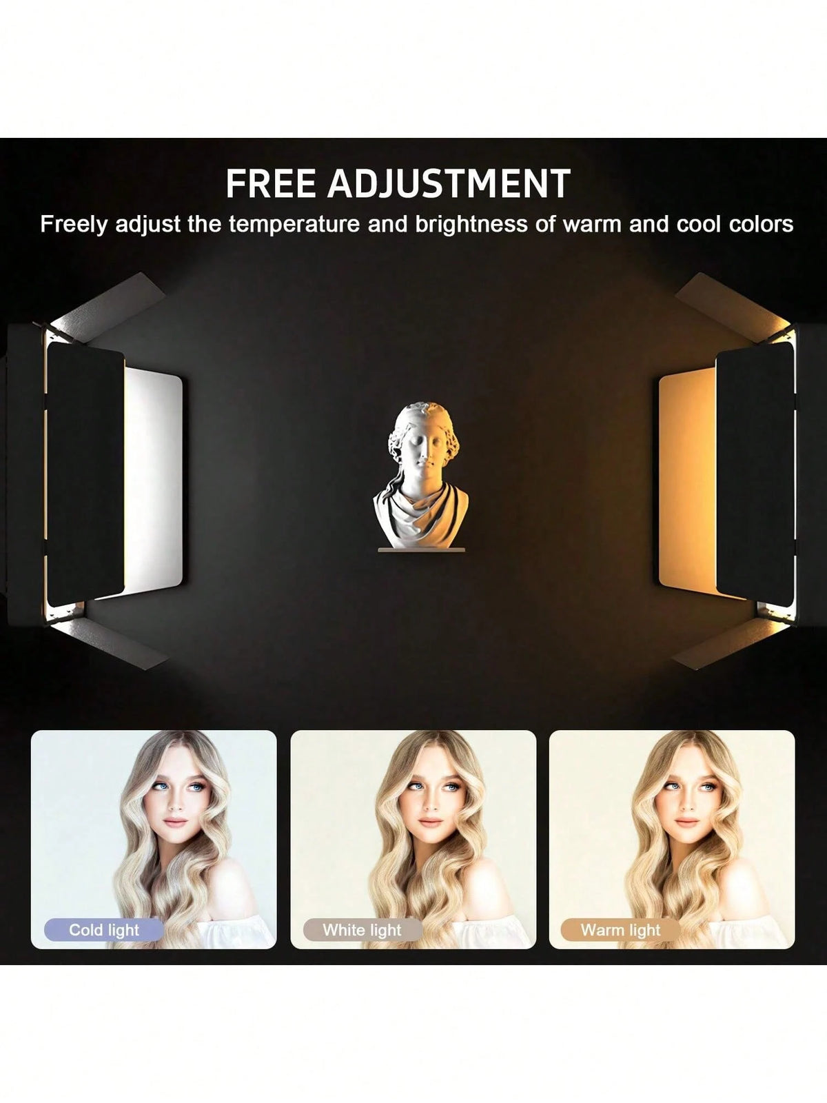 10-Inch LED Panel Light, Comes With A 63-Inch Adjustable Tripod And Universal Phone Holder, 3 Color Temperatures And 10 Brightness Levels, USB Powered- LED Square Fill Light, Dimmable Video Light, Su