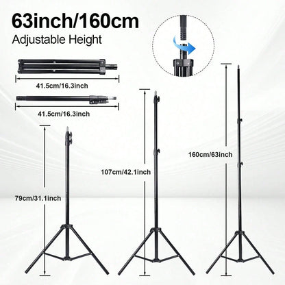 10 Inch LED Square Light With Adjustable Tripod (42cm Extension Rod Extends To 160cm), Two-Piece Design, Cool Black Tripod, 3 Color Modes, Multifunctional Fill Light For Selfies/Makeup/Live Streaming