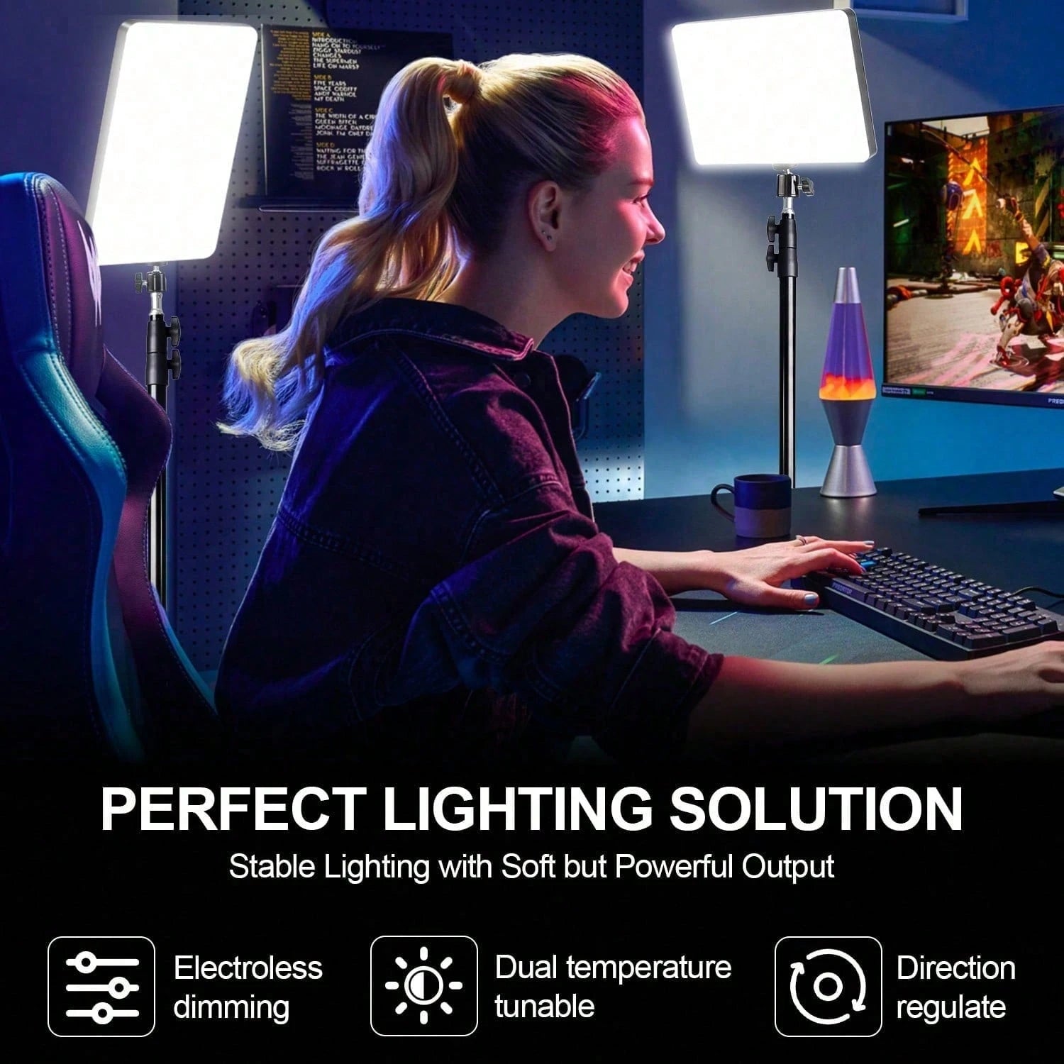 10 Inch LED Square Light With Adjustable Tripod (42cm Extension Rod Extends To 160cm), Two-Piece Design, Cool Black Tripod, 3 Color Modes, Multifunctional Fill Light For Selfies/Makeup/Live Streaming