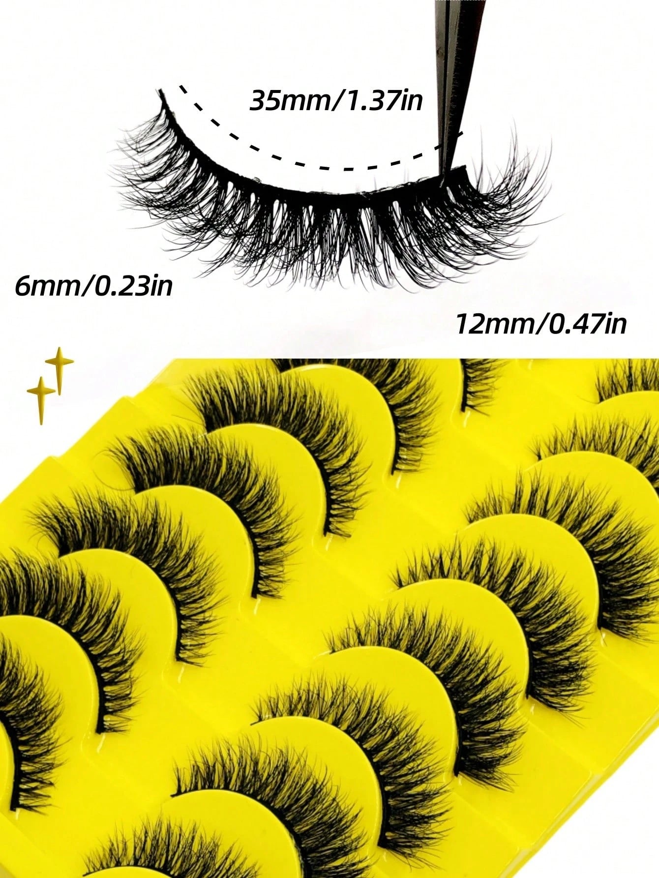 10 Pairs Cat Eye Effect False Eyelashes, Fluffy And Soft Black Lash Stems, Delicate And Natural, Dense Faux Mink, Full Strip Fake Lashes