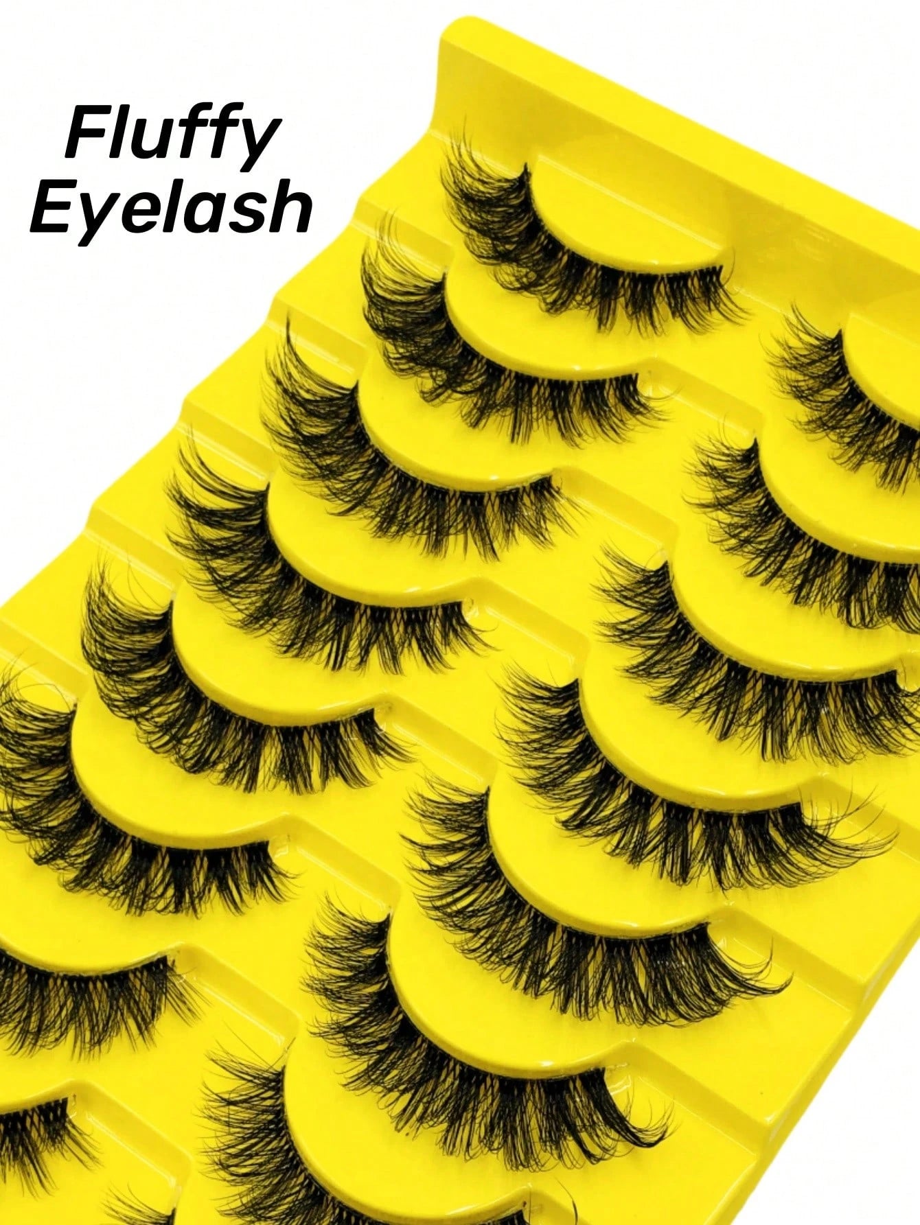 10 Pairs Cat Eye Effect False Eyelashes, Fluffy And Soft Black Lash Stems, Delicate And Natural, Dense Faux Mink, Full Strip Fake Lashes