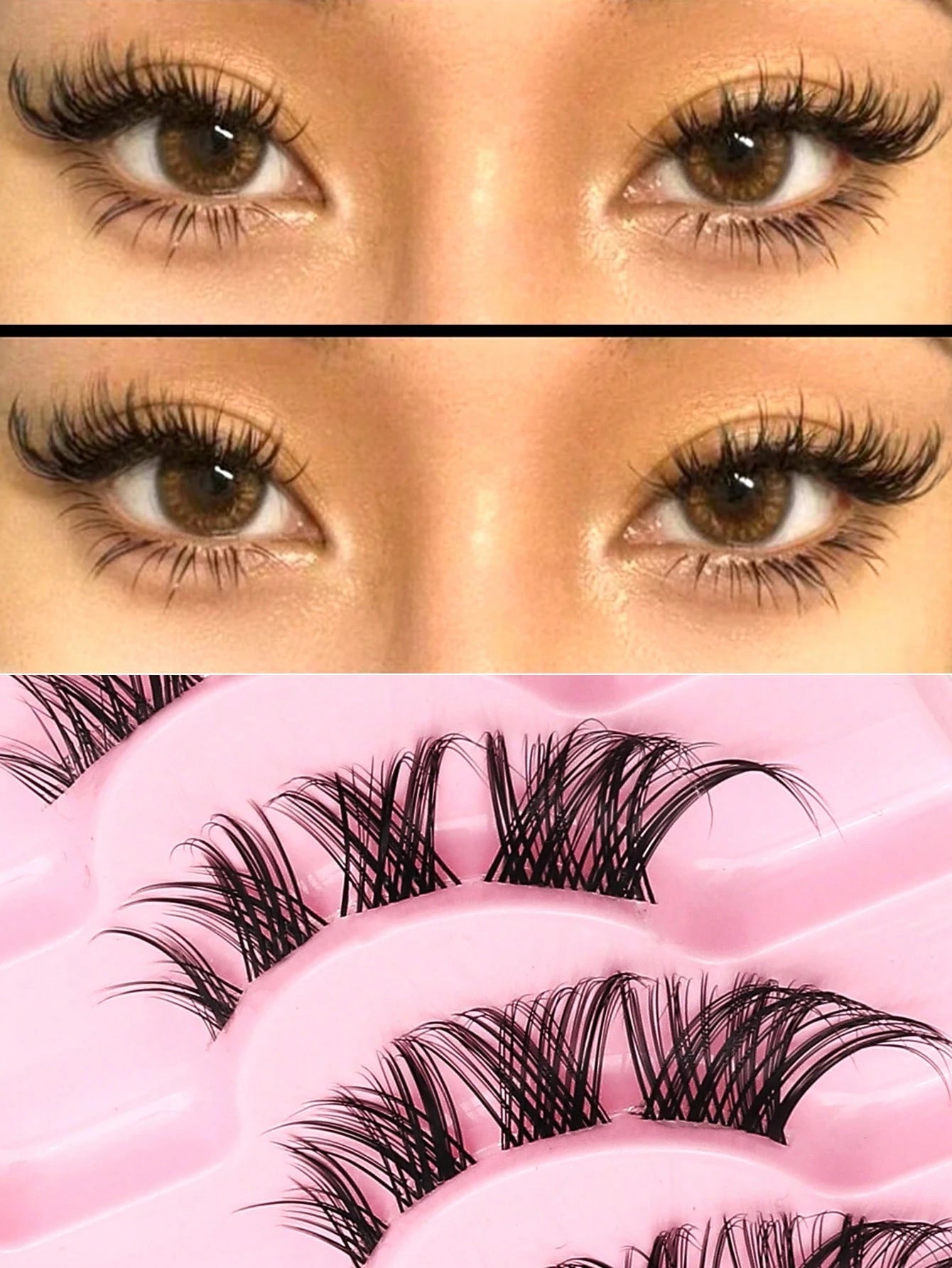 10 Pairs Fluffy 3D Faux Mink Eyelashes, Soft & Full Cat Eye Style Look Like Real Lashes Extended, Natural Look 3D Fluffy Cat Eye Lashes, Faux Mink Full Strip Lashes, Suitable For Any Casual Occasion S