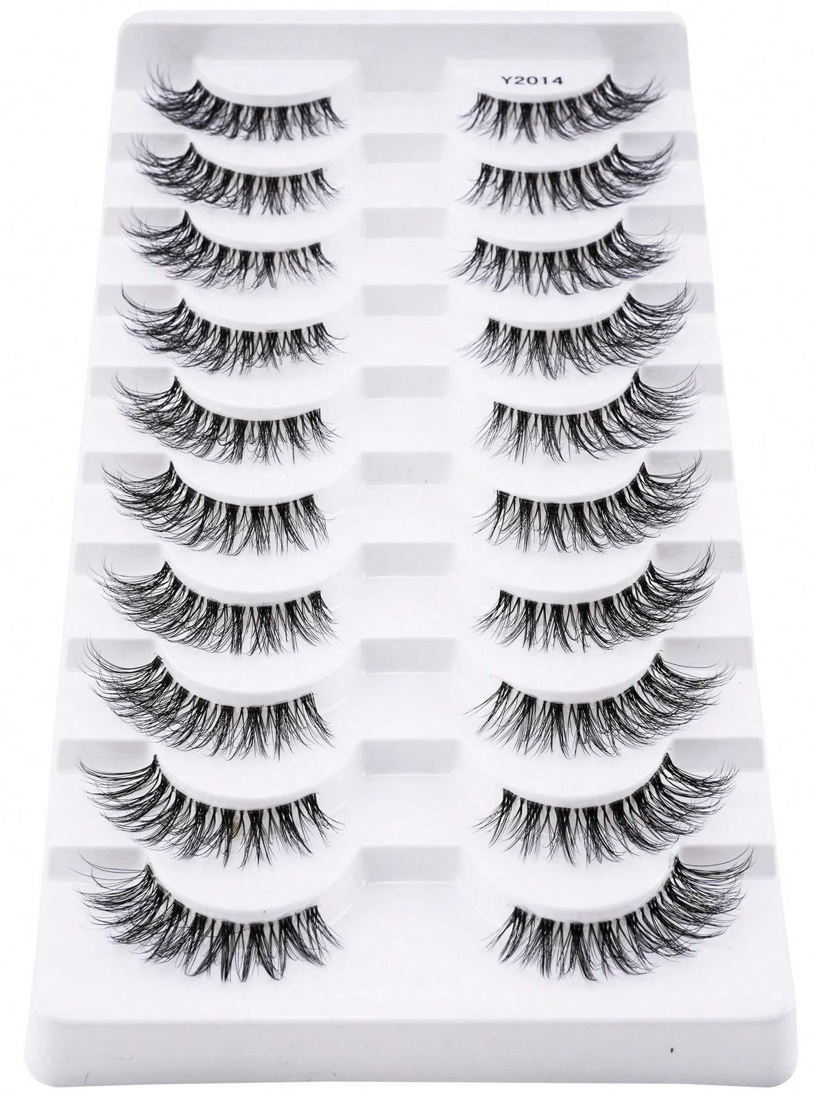 10 Pairs Natural Look False Eyelashes, Handmade Transparent Stem Lashes, Thin And Lightweight For No-Makeup Look, Reusable, Suitable For Women's Daily Makeup And Work