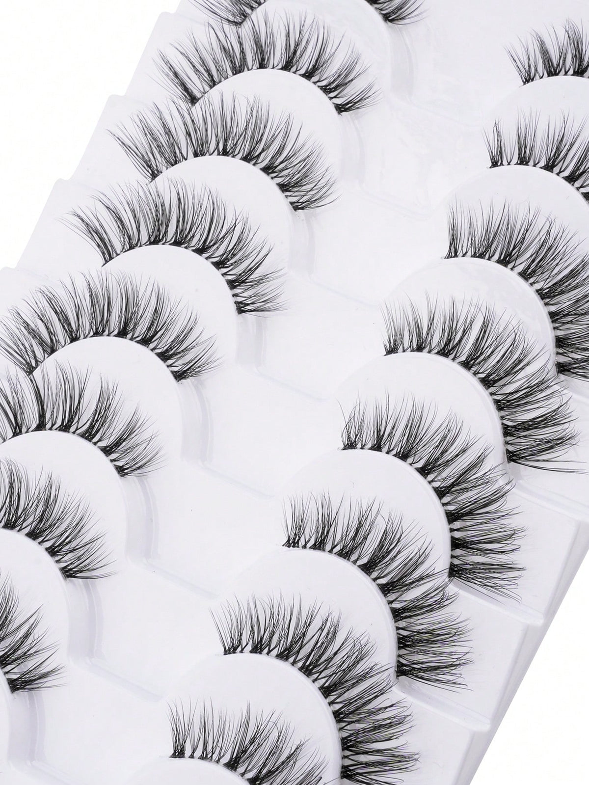 10 Pairs Natural Look False Eyelashes, Handmade Transparent Stem Lashes, Thin And Lightweight For No-Makeup Look, Reusable, Suitable For Women's Daily Makeup And Work