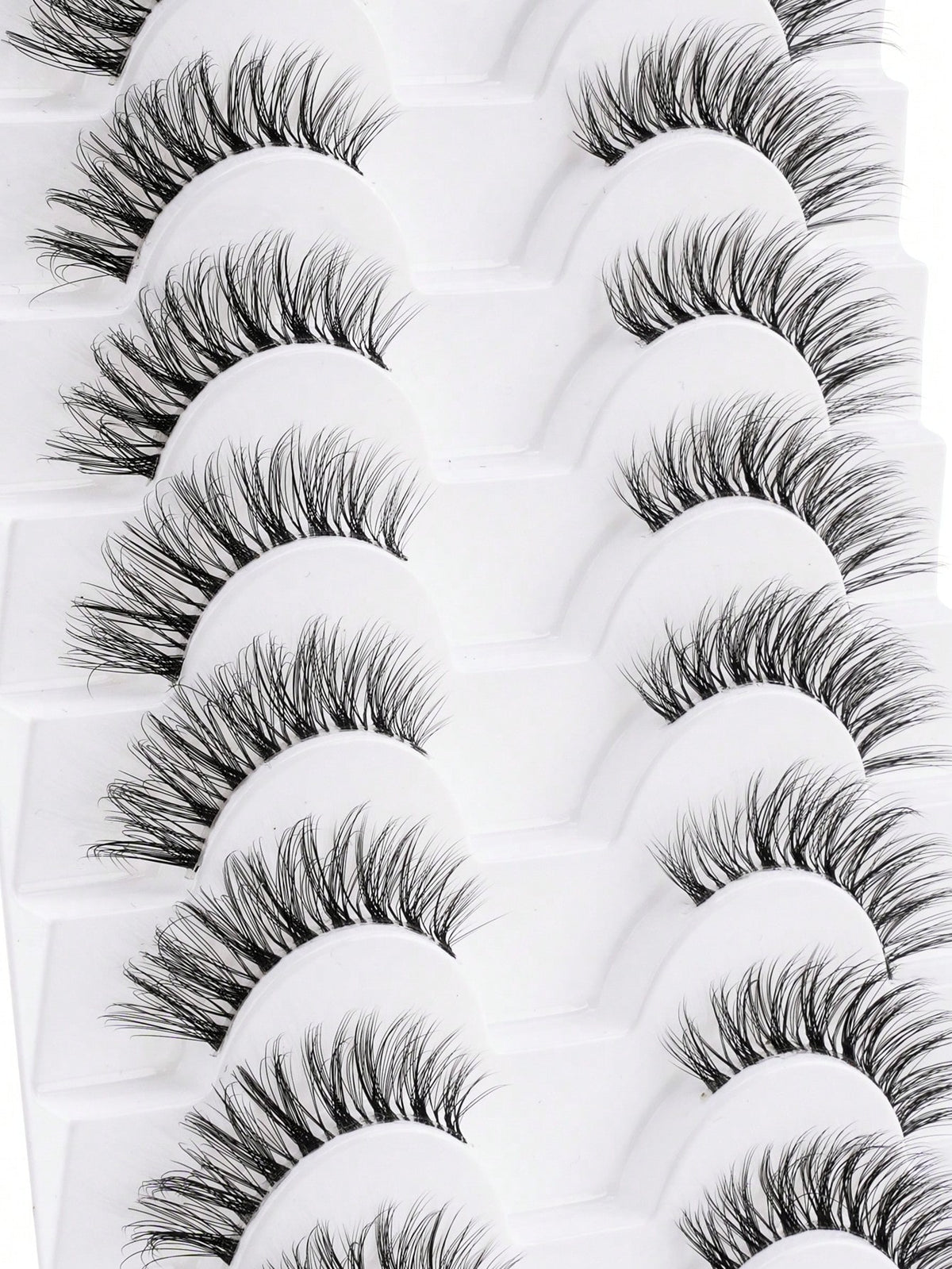 10 Pairs Natural Look False Eyelashes, Handmade Transparent Stem Lashes, Thin And Lightweight For No-Makeup Look, Reusable, Suitable For Women's Daily Makeup And Work