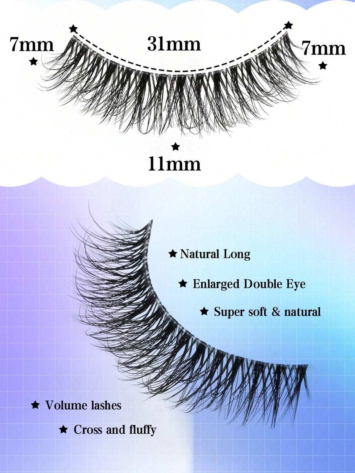 10 Pairs Natural Look False Eyelashes, Handmade Transparent Stem Lashes, Thin And Lightweight For No-Makeup Look, Reusable, Suitable For Women's Daily Makeup And Work