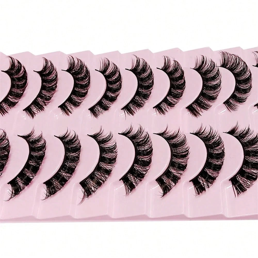 10 Pairs Of Russian False Eyelashes, Fluffy Mink Fur False Eyelashes, 3D Stereoscopic False Eyelashes, Slim And Curled, Eyelash Grafting Set, Whole False Eyelashes, Can Elongate And Thicken The Eye Ta