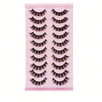 10 Pairs Of Russian False Eyelashes, Fluffy Mink Fur False Eyelashes, 3D Stereoscopic False Eyelashes, Slim And Curled, Eyelash Grafting Set, Whole False Eyelashes, Can Elongate And Thicken The Eye Ta