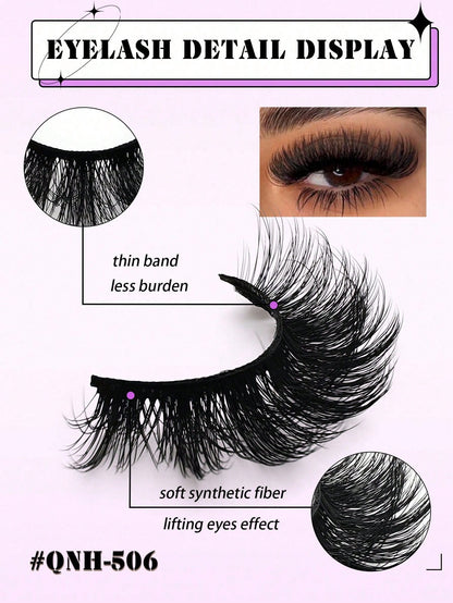 10 Pairs Of Russian False Eyelashes, Russian Thick False Eyelashes, Creating Dramatic And Messy Mink Fur False Eyelashes, Eyelash Grafting Set, Whole False Eyelashes