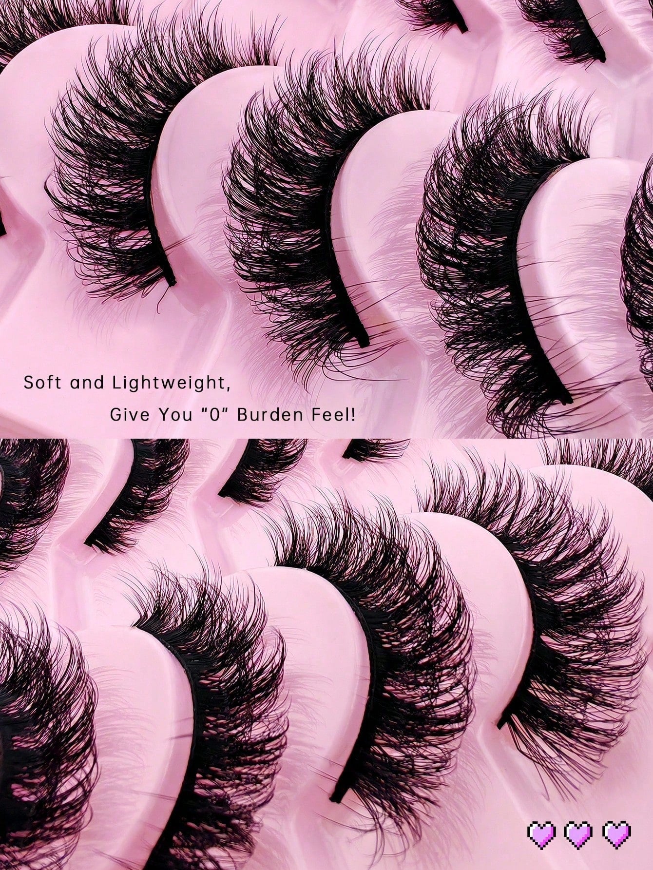10 Pairs Of Russian False Eyelashes, Russian Thick False Eyelashes, Creating Dramatic And Messy Mink Fur False Eyelashes, Eyelash Grafting Set, Whole False Eyelashes