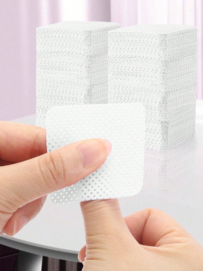 1000/600/300/100/50pcs Lint-Free Nail Cleansing Wipes, Nail Polish Remover Pads, Eyelash Extension Cleaning Wipes, Soft Non-Woven Acetone Nail Polish Remover Pads, Used For Nail Preparation And Gel Na