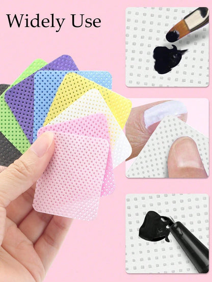 1000/600/300/100/50pcs Lint-Free Nail Cleansing Wipes, Nail Polish Remover Pads, Eyelash Extension Cleaning Wipes, Soft Non-Woven Acetone Nail Polish Remover Pads, Used For Nail Preparation And Gel Na