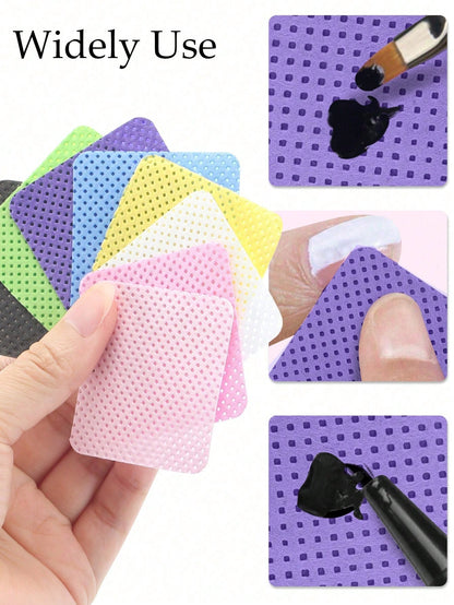 1000/600/300/100/50pcs Lint-Free Nail Cleansing Wipes, Nail Polish Remover Pads, Eyelash Extension Cleaning Wipes, Soft Non-Woven Acetone Nail Polish Remover Pads, Used For Nail Preparation And Gel Na