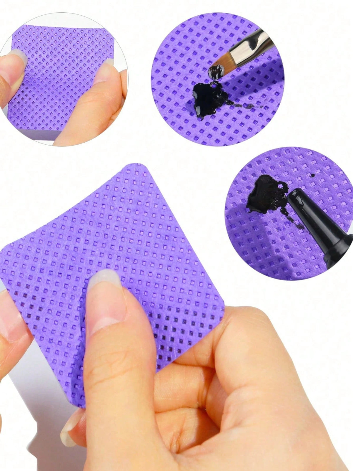 1000/600/300/100/50pcs Lint-Free Nail Cleansing Wipes, Nail Polish Remover Pads, Eyelash Extension Cleaning Wipes, Soft Non-Woven Acetone Nail Polish Remover Pads, Used For Nail Preparation And Gel Na