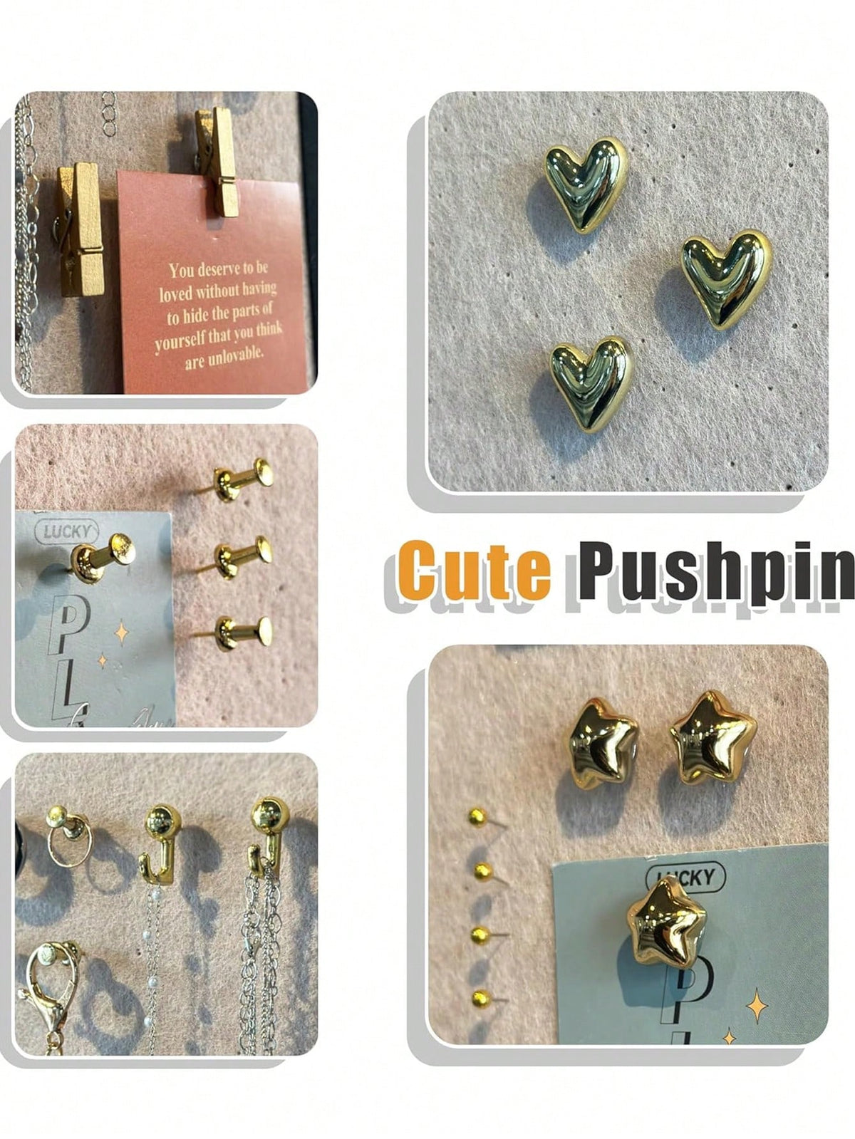 100pcs Gold-Plated Plastic Push Pins, Multi-Purpose Office Supplies, Suitable For Cork Board Decoration, Bulletin Board Arrangement, Photo Wall Accents, Document Fixing, Map Marking, Handmade DIY Proj