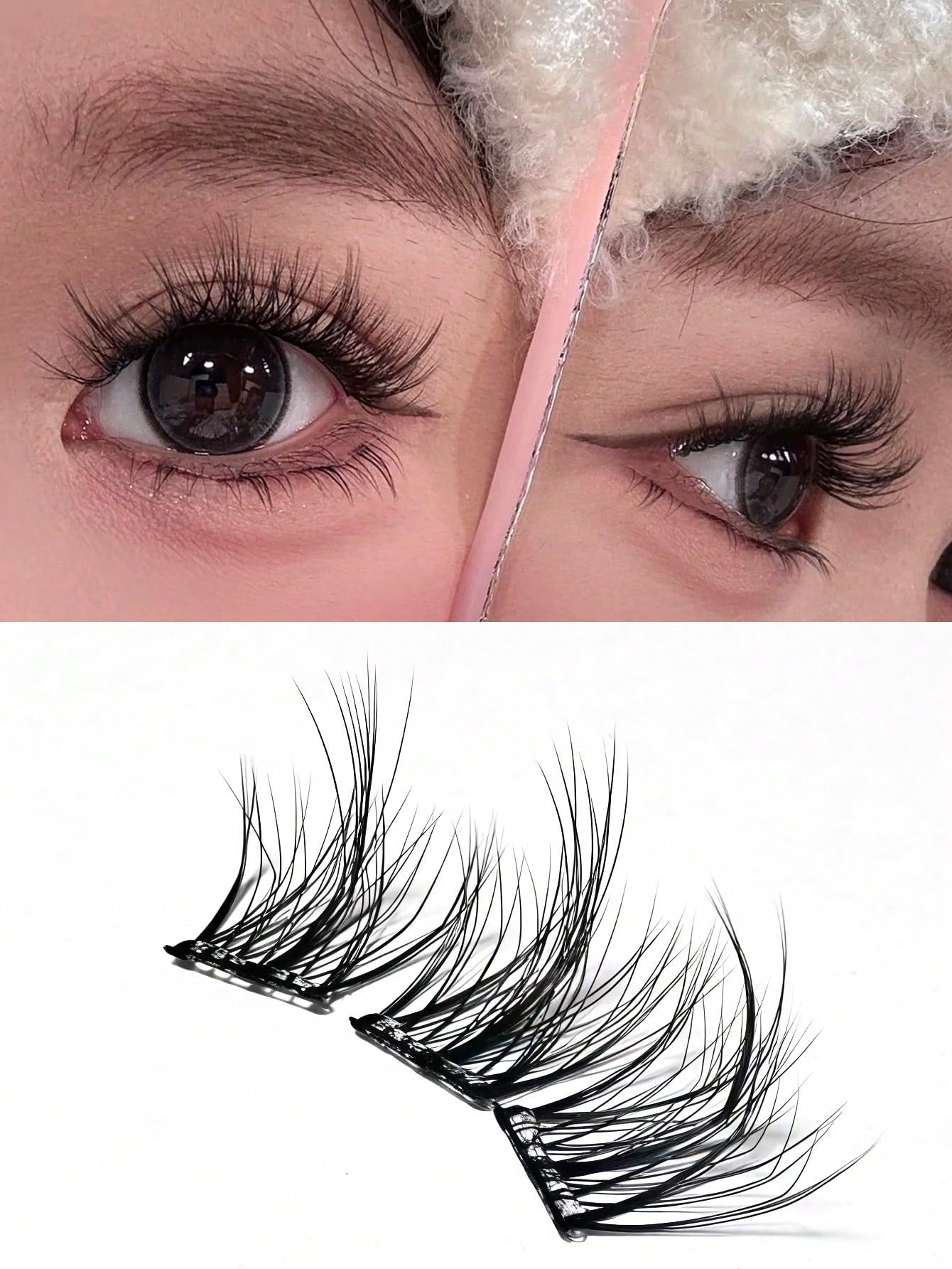 100pcs/Pack C-Curl Fluffy 3D Volume False Eyelashes, New Single Cluster C-Curl Natural Criss-Cross Fake Lashes, Party Cosplay Eyelash Extensions, Eyelash Clusters, Individual False Lashes