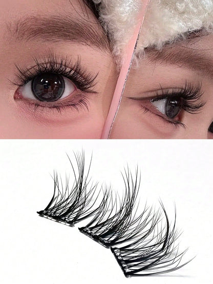 100pcs/Pack C-Curl Fluffy 3D Volume False Eyelashes, New Single Cluster C-Curl Natural Criss-Cross Fake Lashes, Party Cosplay Eyelash Extensions, Eyelash Clusters, Individual False Lashes